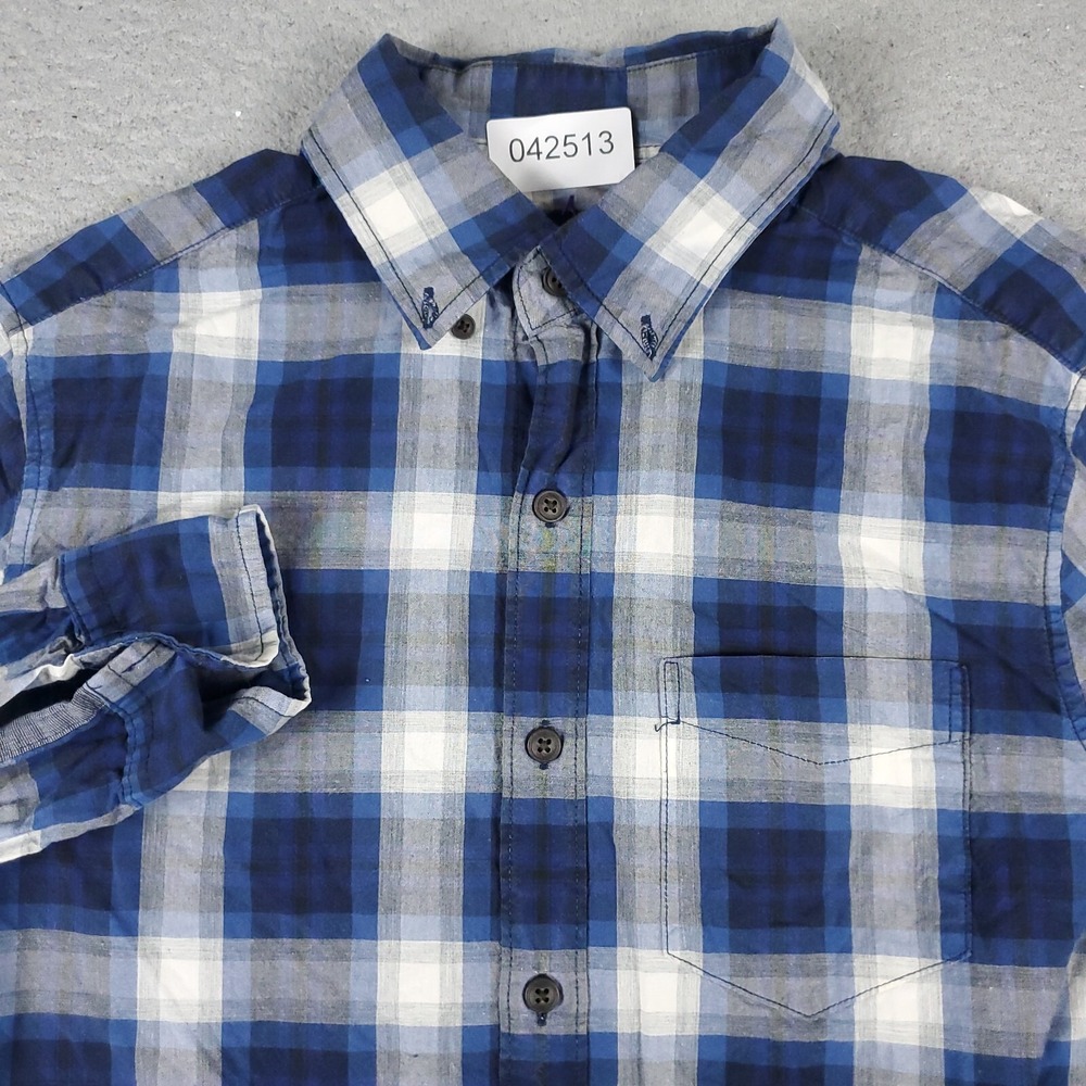 American Eagle Mens XS Blue Plaid Button Up Long Sleeve Seriously Soft Shirt